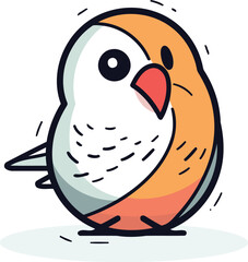Cute cartoon bird. Vector illustration isolated on a white background.