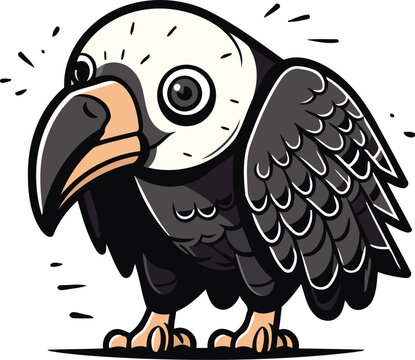 recommend clip art: Vector illustration of a vulture on a white background in cartoon style
