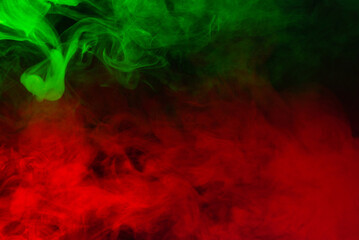 Green steam on a black background.