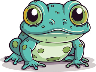 Cute cartoon frog isolated on a white background. Vector illustration.