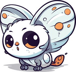 Obraz premium Cute cartoon butterfly. Vector illustration isolated on a white background.