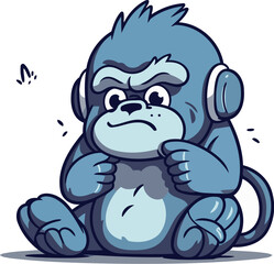 Obraz premium Angry Gorilla Cartoon Mascot Character. Vector Illustration