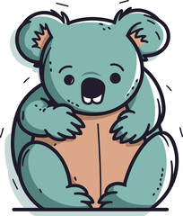 Obraz premium Cute cartoon koala. Vector illustration of a funny koala.