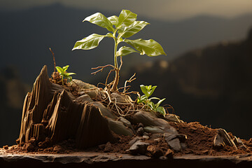 Young Plant Growing In Sunlight