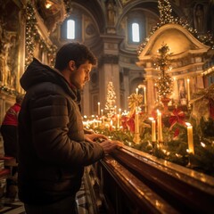 people attend midnight mass on Christmas Eve
