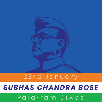 Vector illustration concept of Netaji Subhas Chandra Bose Jayanti 23 january freedom fighter of India.