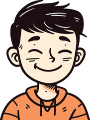 Vector illustration of a happy boy with a smile on his face.