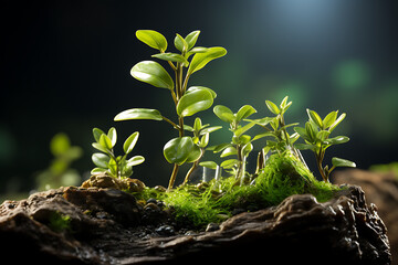 Young Plant Growing In Sunlight