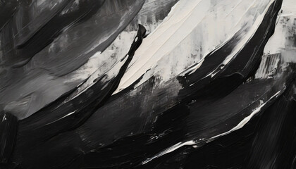 Closeup of abstract rough black art painting texture, with oil brushstroke, pallet knife paint on canvas