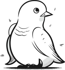 Obraz premium Pigeon isolated on white background. Vector illustration in sketch style.