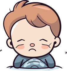 Obraz premium Crying Baby Boy Cartoon Vector Illustration