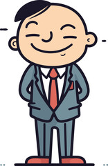 Businessman Smiling   Vector Cartoon Illustration