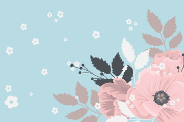 Abstract trendy floral background template