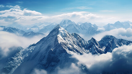 Fototapeta na wymiar aerial photography mountainscape, landscape
