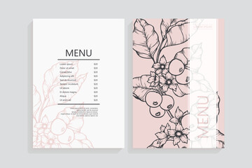 Beautiful floral menu template cards	
