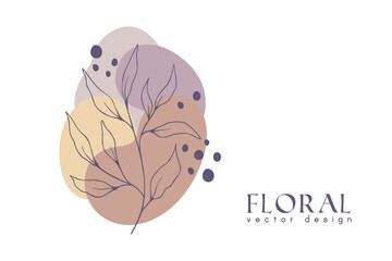 Collection of hand drawn spring flowers and plants. Monochrome vector illustrations in sketch style.	
