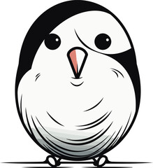 Fototapeta premium Cute penguin isolated on a white background. vector illustration.
