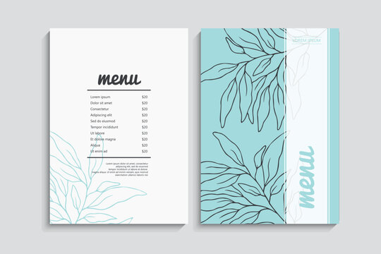 Beautiful floral menu template cards