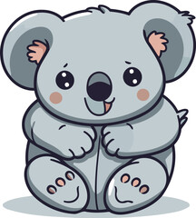 Fototapeta premium Cute koala cartoon character vector illustration. Cute koala animal.