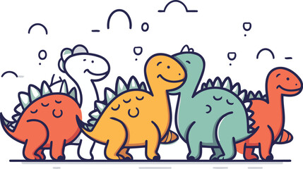 Dinosaur doodle line icon. vector illustration. eps 10