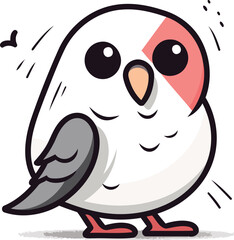 Obraz premium Vector illustration of a cute cartoon bird. Isolated on white background.