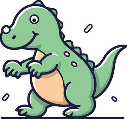Cute cartoon crocodile. Vector illustration isolated on white background.