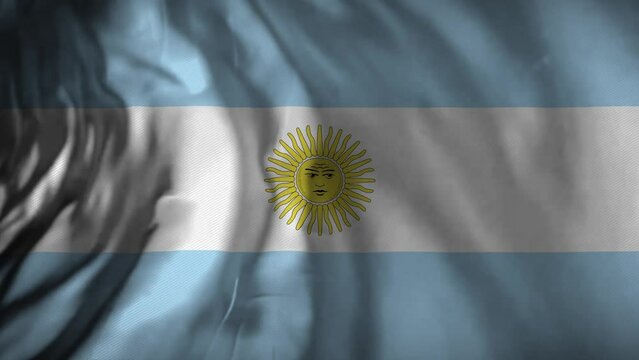  Argentinian flag 4K Background. Argentina Flag Close Up Realistic Animation․