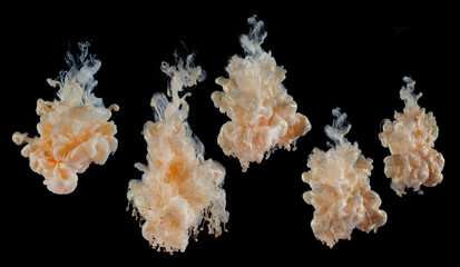 Acrylic colors and ink in water Abstract Isolated