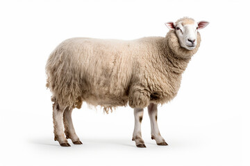Fototapeta premium Sheep Isolated On White, Sheep In White Background, Sheep