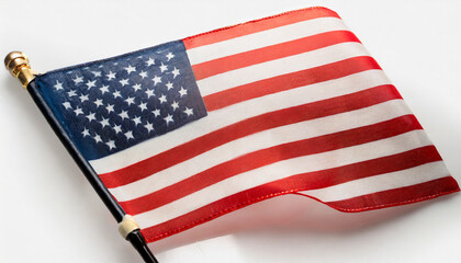 Fototapeta premium Mini American Flag isolated on white