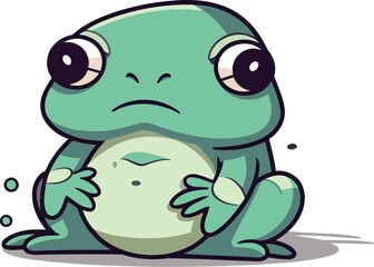 Frog cartoon character. Cute cartoon frog. Vector illustration.