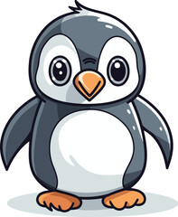 Obraz premium Cute penguin isolated on a white background. Vector illustration.