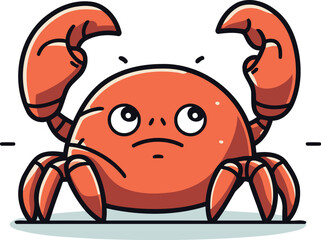 Fototapeta premium Crab character. Vector illustration of a cute cartoon crab character.