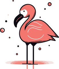 Flamingo. Vector illustration of a flamingo on a white background.