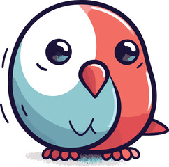 Obraz premium Cute cartoon penguin. Vector illustration. Isolated on white background.