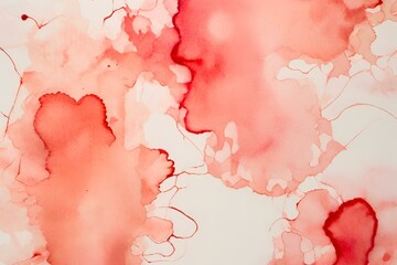 Abstract watercolor wallpaper, red watercolor wallpaper,   red watercolor background, red ink blot background - obrazy, fototapety, plakaty