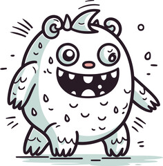 Fototapeta premium Funny cartoon monster. Vector illustration of a funny monster character.