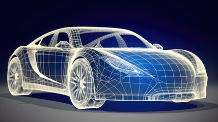 development of a car body in 3D, a mock-up of a new model