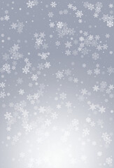 Silver Snow Vector Gray Background. Sky Gray