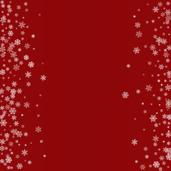 White Snowflake Vector Burgundy Background. Sky