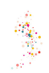 Color Polka Flying Vector White Background. Top