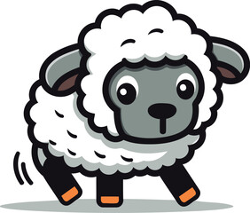 Obraz premium Sheep Animal Cartoon Mascot Character Vector Icon Illustration Design