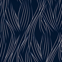 Seamless dark blue and white abstract stipe lines pattern background