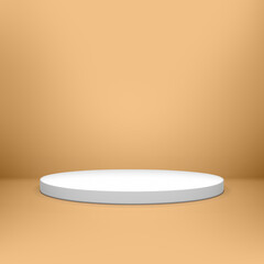 Infinity studio backdrop background with  podium for product display
