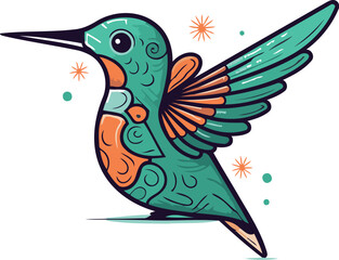 Obraz premium Hummingbird vector illustration. Isolated on a white background.