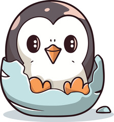 Obraz premium Penguin egg character cartoon style vector illustration. Cute penguin egg mascot.