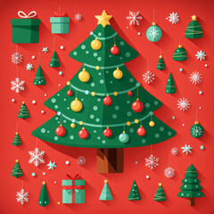Fototapeta na wymiar Weihnachtsbaum Sticker, generated image