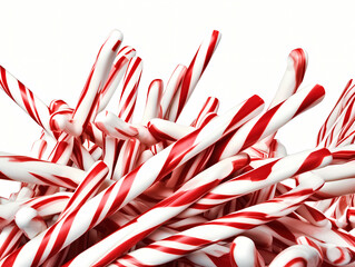 Obraz na płótnie Canvas A macro shot of a pile of candy canes in hand-drawn style