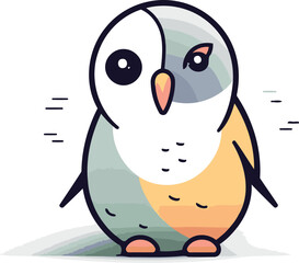 Obraz premium Cute cartoon penguin. Vector illustration in a flat style.