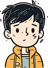 Obraz premium Illustration of a Kid Boy Wearing Warm Clothes Cartoon Character